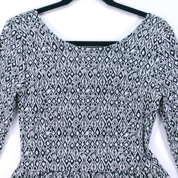 BP Black n White Geometric Pattern Thick Boho Fit and Flare Dress Size M - Picture 2 of 15